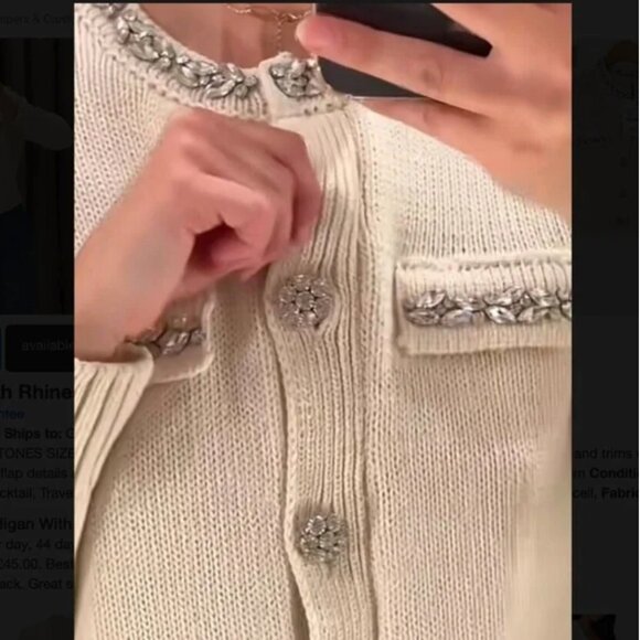 ZARA Jewel Plain Knit Cardigan NWT - Picture 6 of 9